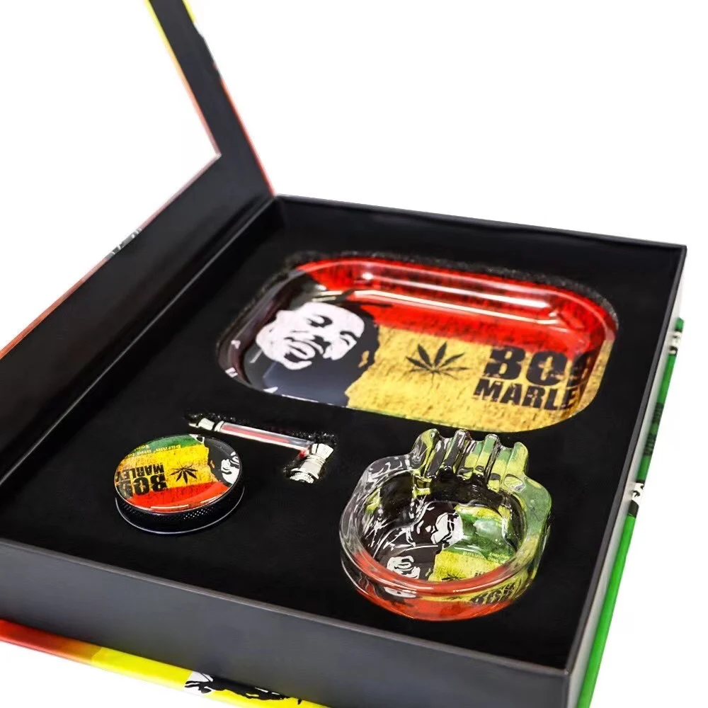 71 праздничный рекламный оптовый набор для курения с логотипом на заказ измельчителем трав курительная трубка подносы футляр легко брать