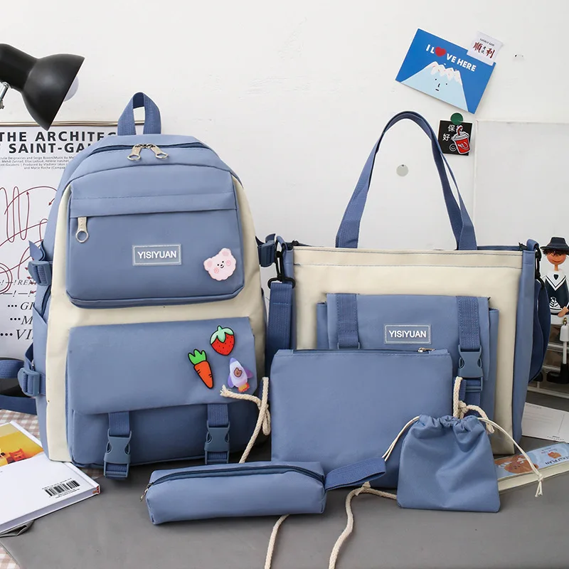 Allogogo 2024 School Book Bag 4 Piece Student School Bags Set Large Capacity Backpack for Girls Teenagers Children