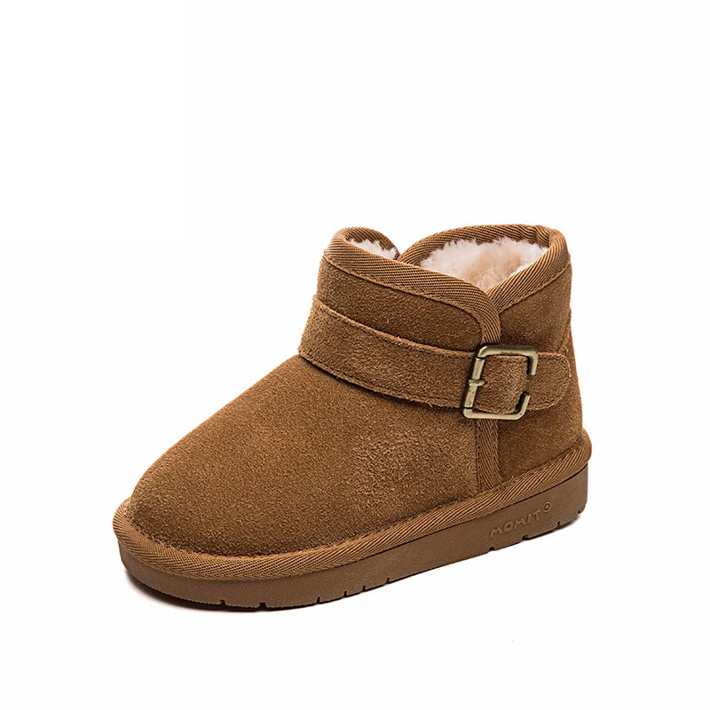 Hot High Quality Brand New Kids Snow Boots Winter Ankle Boots Suede Winter Warm Furry Classic Toddler Velvet Outdoor Snow Boots