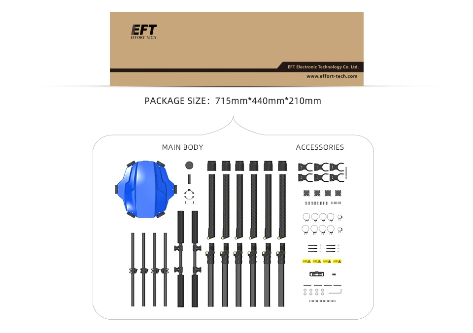 Latest Technology Products 2023 EFT E610P Pesticide Sprayer Aircraft For Farm Use Agriculture Sprayers Drone Frame