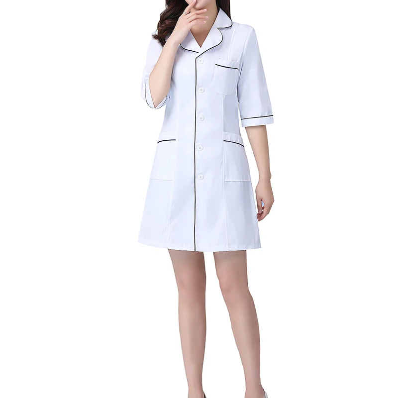 Cotton Poly Mandarin Collar White Men Lab Coats Women Nurses Uniform And Scrubs With Lab Coat