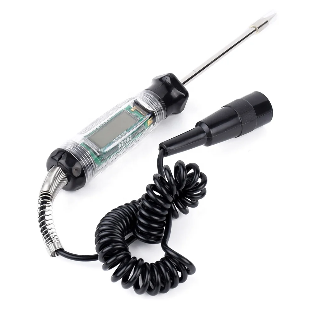 Электрический автомобильный ЖК-дисплей анализатор ручки тестер с подсветкой 3/6/12/24/30 напряжение пружинный провод светодиодный индикатор проверки транспортного средства
