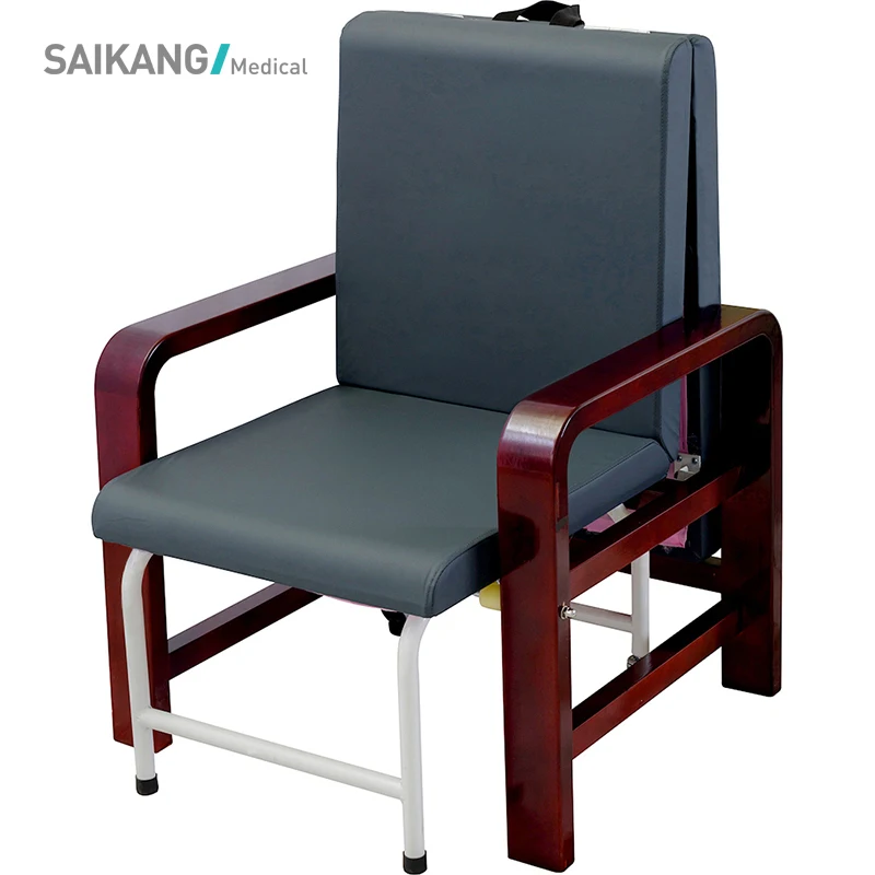 SKE001-3 Cheap Hospital Medical Folding Attendant Accompany Chair