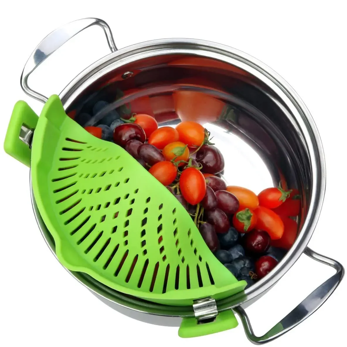 Newly designed food Filter Kitchen Vegetable noodle water filter clips fit all POTS and bowls