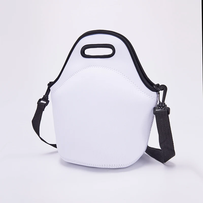 Custom Eco Friendly Neoprene Sublimation Blank Lunch Tote Bag With Shoulder Strap Thermal Lunch Bag For School Kids