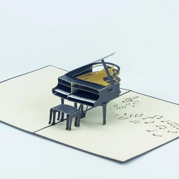 Фортепиано Pop Up Card 3D деликатные карты для резки ручной работы подарочные сувениров