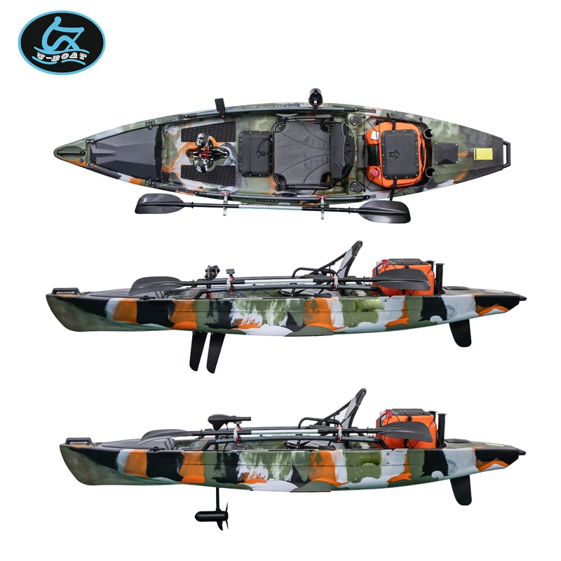 
U-boat 12ft sit on top pedal fishing plastic kayak pcanoe for 1 person kayak for sale 