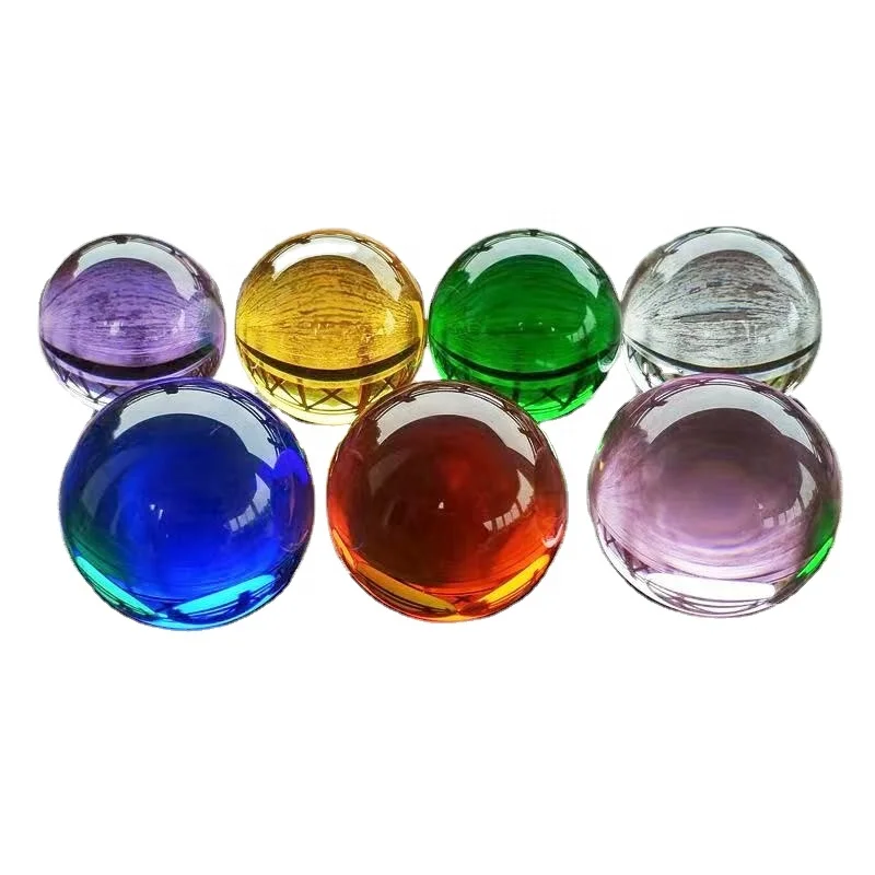 
Manufacturers wholesale 80mm color transparent artificial K9 crystal glass ball for home decoration feng shui furnishing pieces 