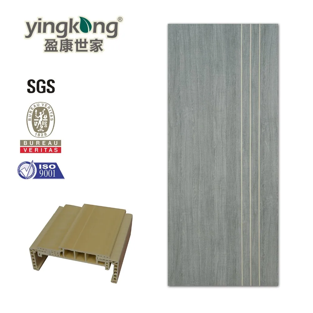 Waterproof Polish Panel Wood Plastic Composite Modern Dubai Use Wooden WPC Door