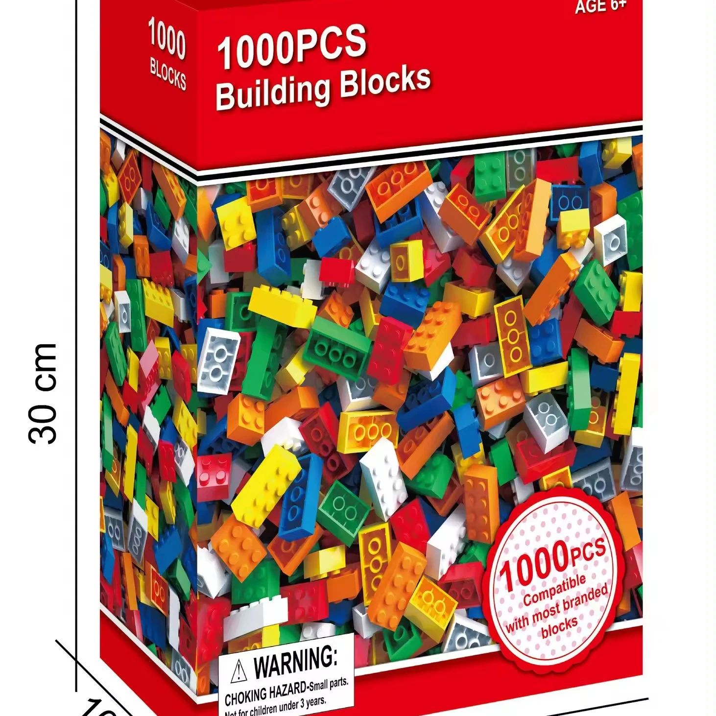 1000 Pieces Plastic Classic Building Bricks Kit, DIY Toy Bricks Basic 300pcs Building Blocks Set with All Major Brands