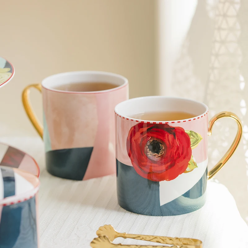 High Quality Practical Durable Pink1 Rose And 1 Color Block Luxury Ceramic Gifts Box