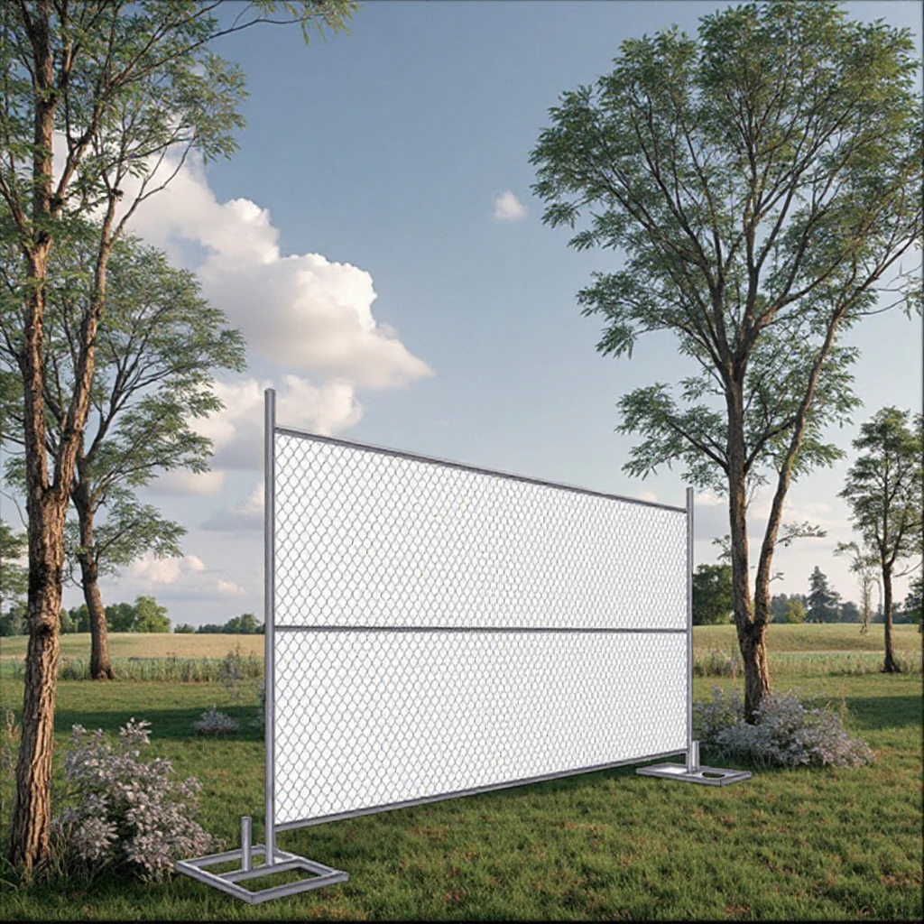 Portable 6x12 Chain Link Temporary Construction Security Fence Panel for American Farms with Cross Metal Tube Frame