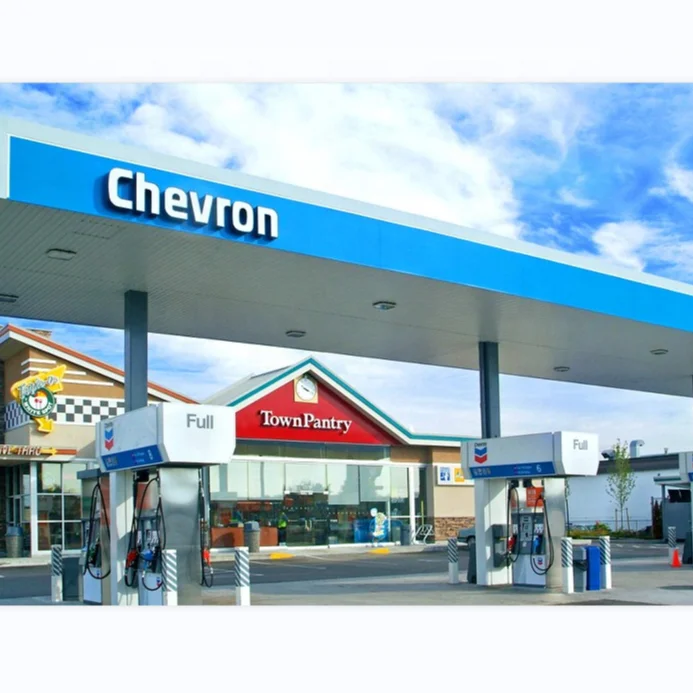 Good quality gas station steel structure for petrol station canopy construction