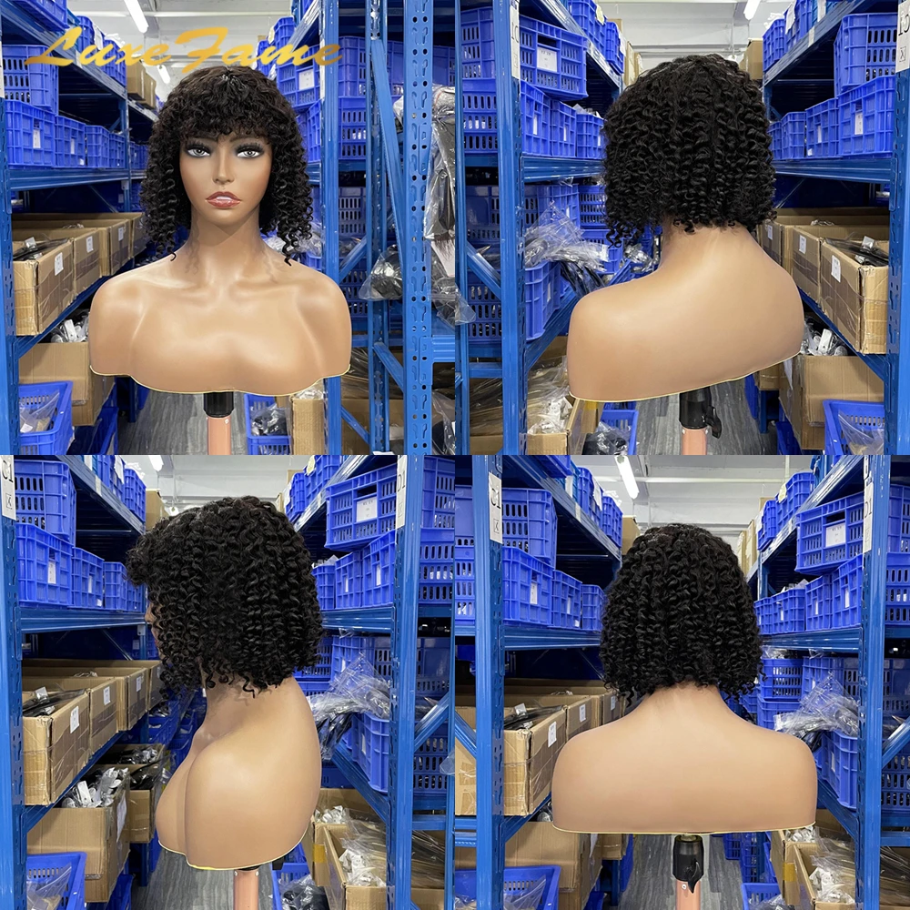 Wholesale Price Mongolian Beyonce Bang Full Lace Wig,Curly Glueless Lace Wig,Bob short 10a Grade Lace Wig