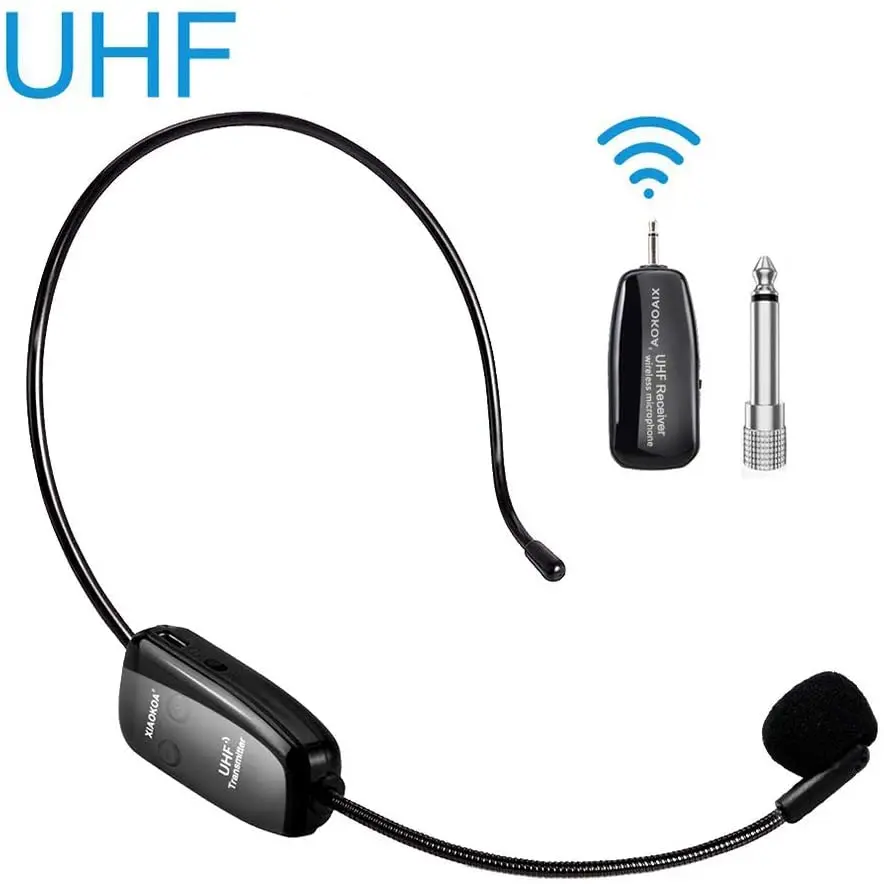 
New wireless microphone set uhf wireless microphone headset headphone teaching tour guide 