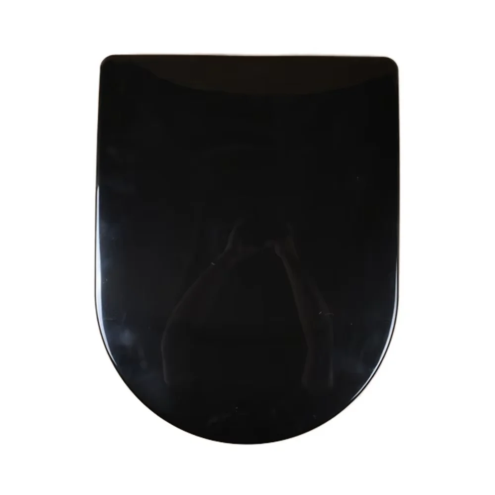 Европейская стандартная Черная Квадратная Крышка для быстрого удаления двухкнопочного пластикового сиденья унитаза