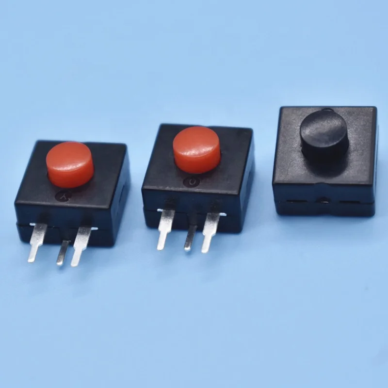 Red button 2 terminal 12*12 mm flashlight toy control connection self lock / unlocked / push button / push-key micro switch