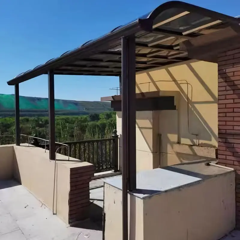 Outdoor 2 Car Shed Aluminium Garages Carport For Parking Polycarbonate Arched Roof Waterproof Metal Garage Carport