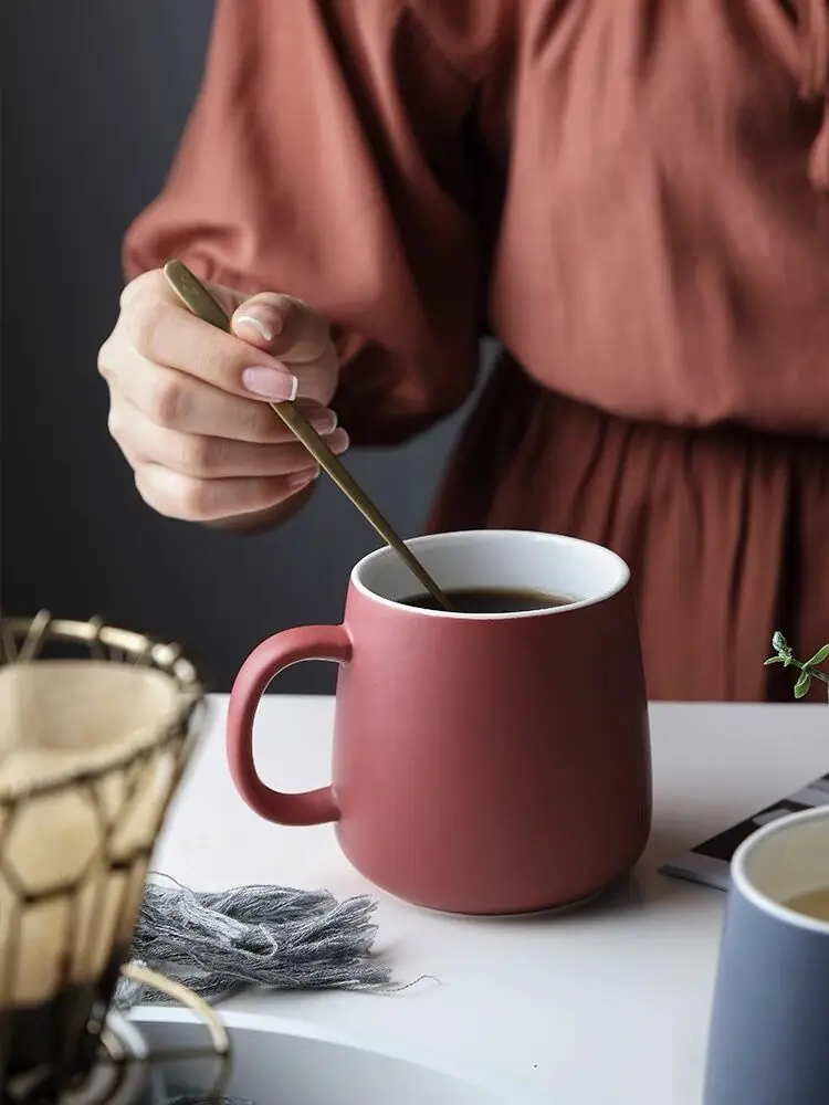 Porcelain Smile Mugs Gray Ceramic Mug Painted Cup Wholesale