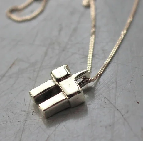 Chunky Judaica Chai Charm Pendant necklace Jewish Jewelry Silver Chai Jewish Necklace for men or women