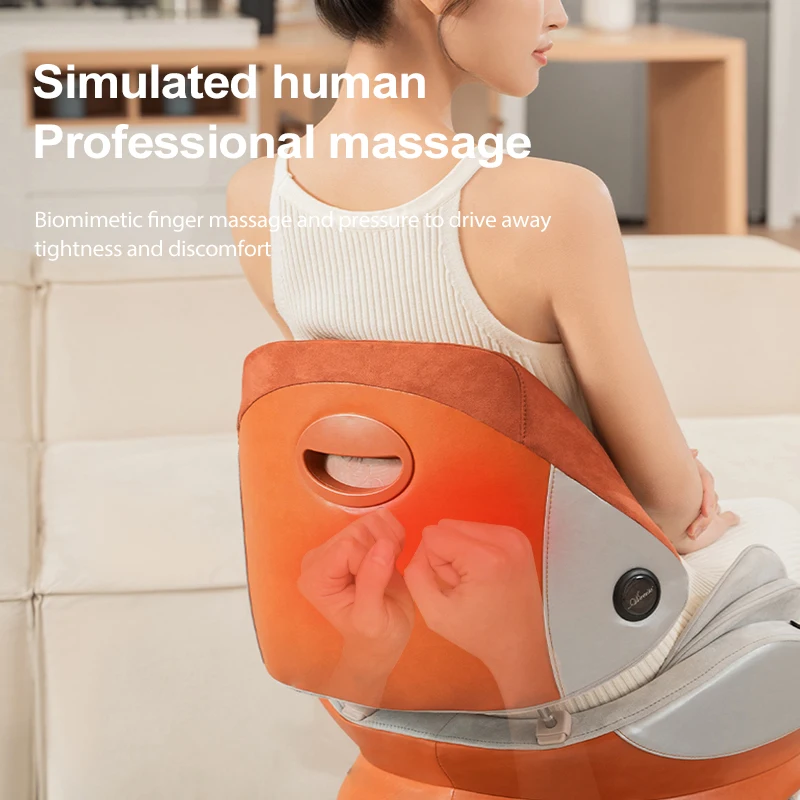 Electric Back And Waist Relax 3D Shiatsu Heated Massage Cushion Portable Butt Spine Kneading Massage Seat Cushion Chair
