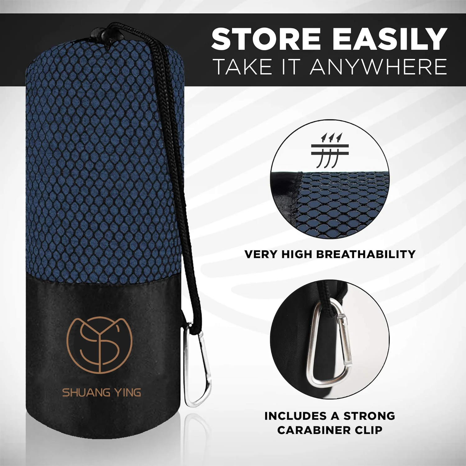 Custom Logo Soft Quick-Drying Double-Sided Different Color Suede Microfiber Yoga Fitness Swimming Sports Towel for Beach and Gym