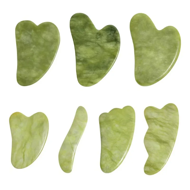Custom logo gua sha 100% Natural Xiuyan green jade gua sha stone original gua sha face massager