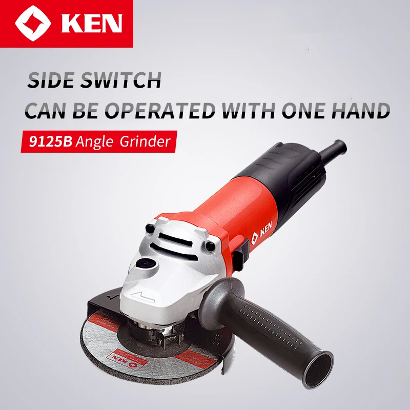 KEN 1100W 125mm Angle Grinder High-power Cutting Machine 125 Polishing Machine Metal Grinding and Polishing Machine 9125B