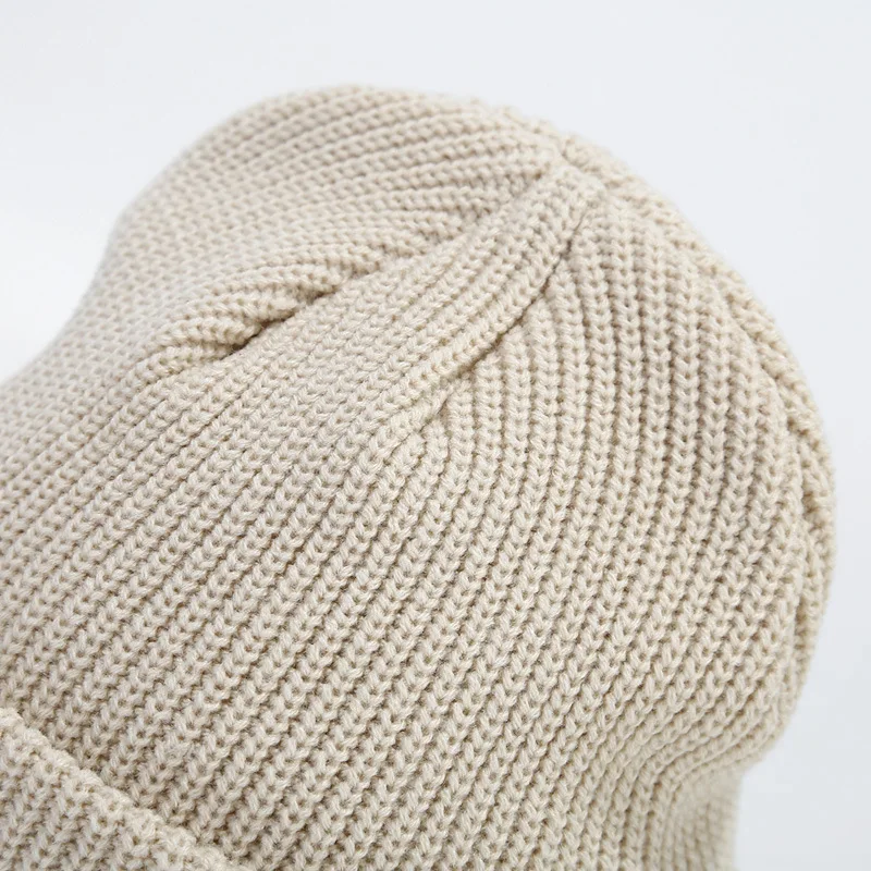 Custom Logo Winter Knitted Hat Skull Cap Logo Printed Jacquard Embroidery Knitted Beanie Hat