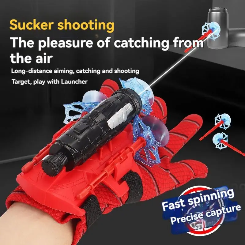 Cosplay Spider Man Toys Pretend Super Man Bow And Arrow Launcher Web Shooter Safety Wrist Toys Games For Kids