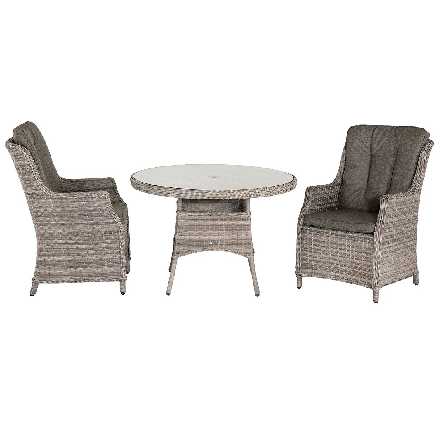 Modern recliner Mini garden set two seat Brown Wide rattan set with British fireproofing standard cushion