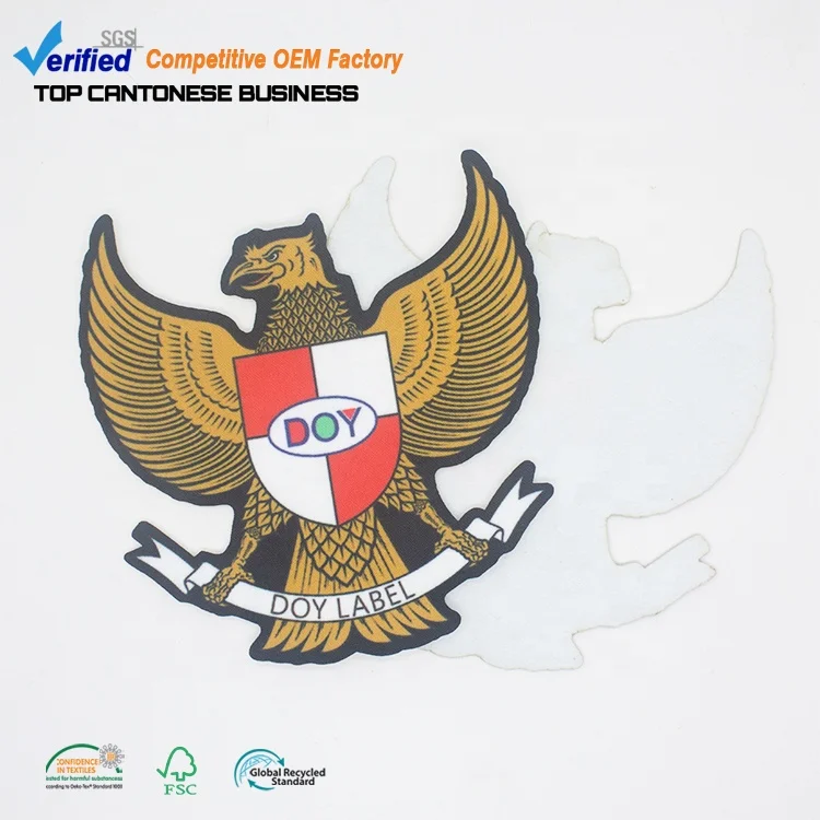 Fabric Parches Wholesale Custom Your Brand Logo Heat Transfer Sublimation Patches for Garment Accessories