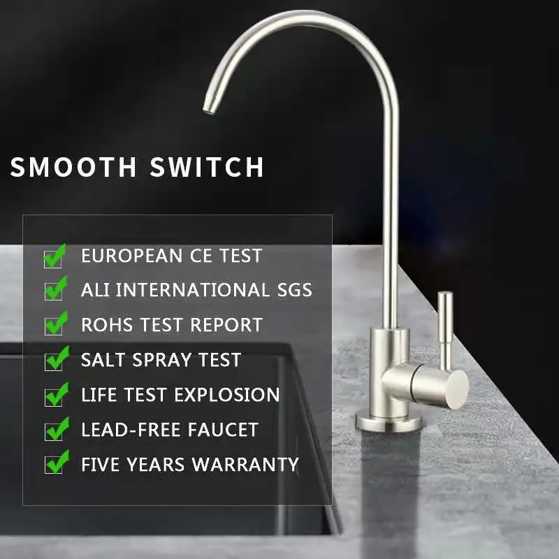 Stainless Steel Kitchen Sink Reverse Osmosis Filter Drinking Purifier Water Faucet