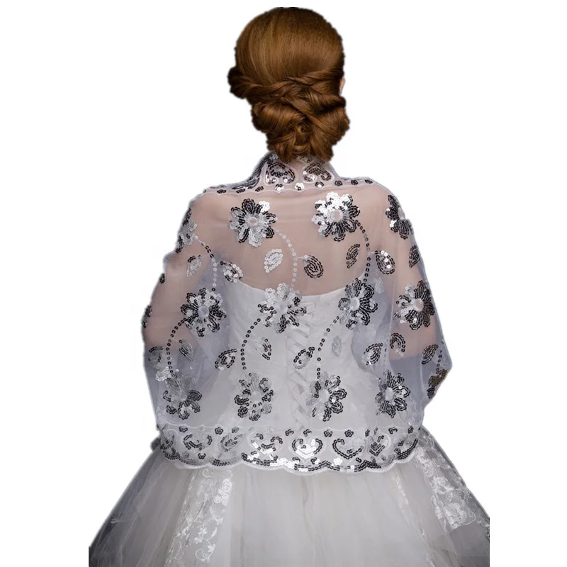 Женская свадебная Тюлевая накидка, кружевная Свадебная шаль для невесты