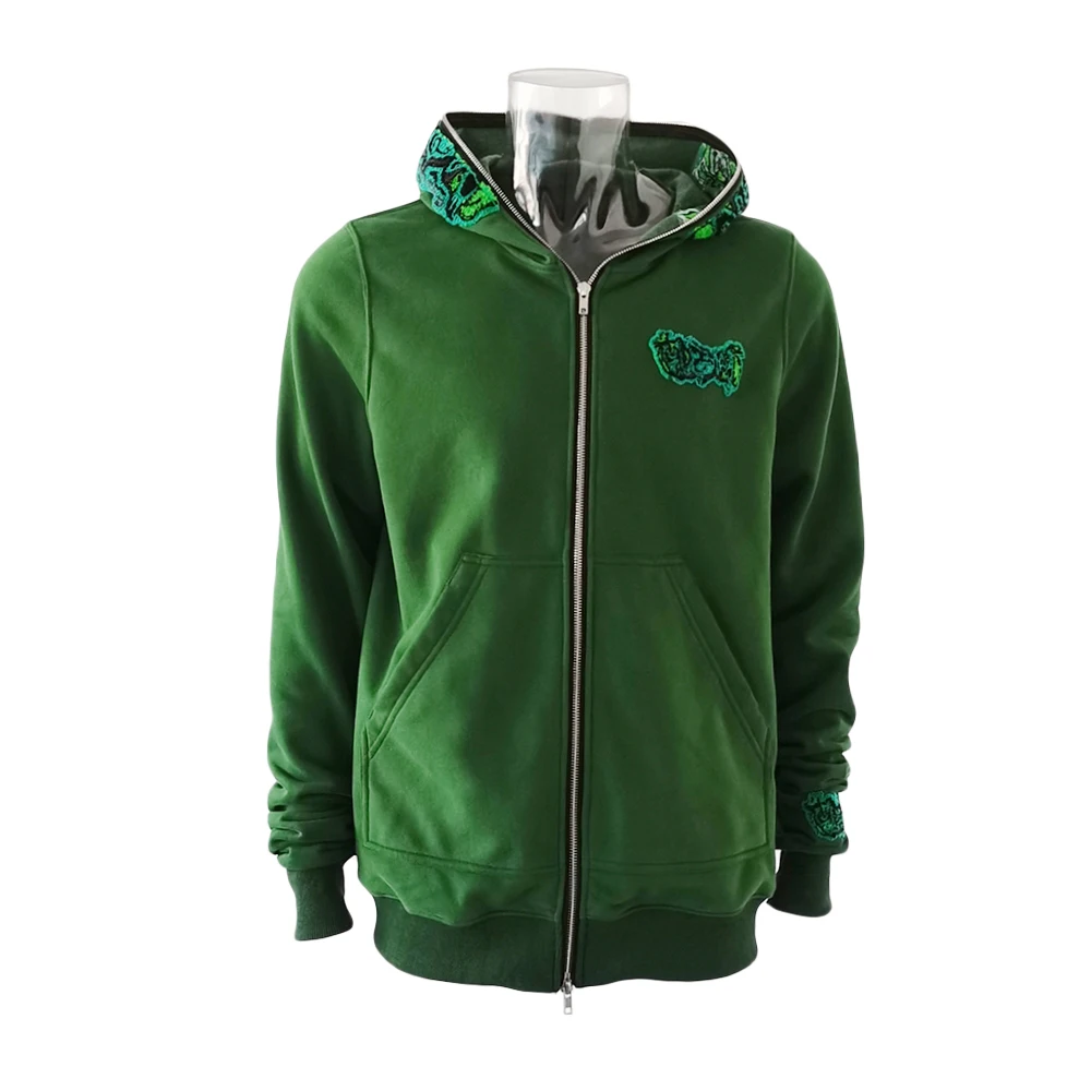 Custom Chenille Patch Towel Embroidery High Quality Printing Hoody Full Face Zip Mens Hip Pop Hooded Streetwear Casual Hoodies