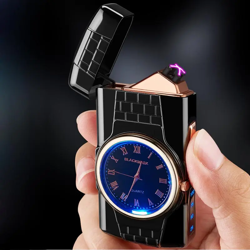 Best Gift Electric Sensor Lighter Electric Lighter Custom Logo Lighter with Battery Indicator and Clock