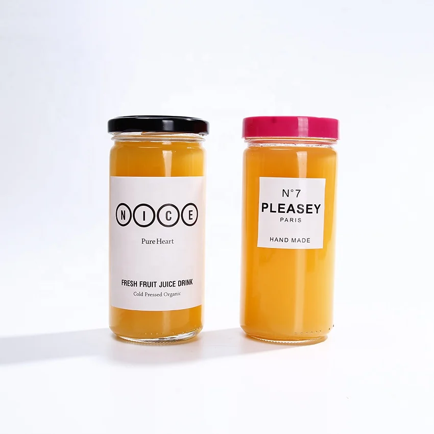  250ml Cylinder Round Glass Food Storage Jar Honey Jam Sauce