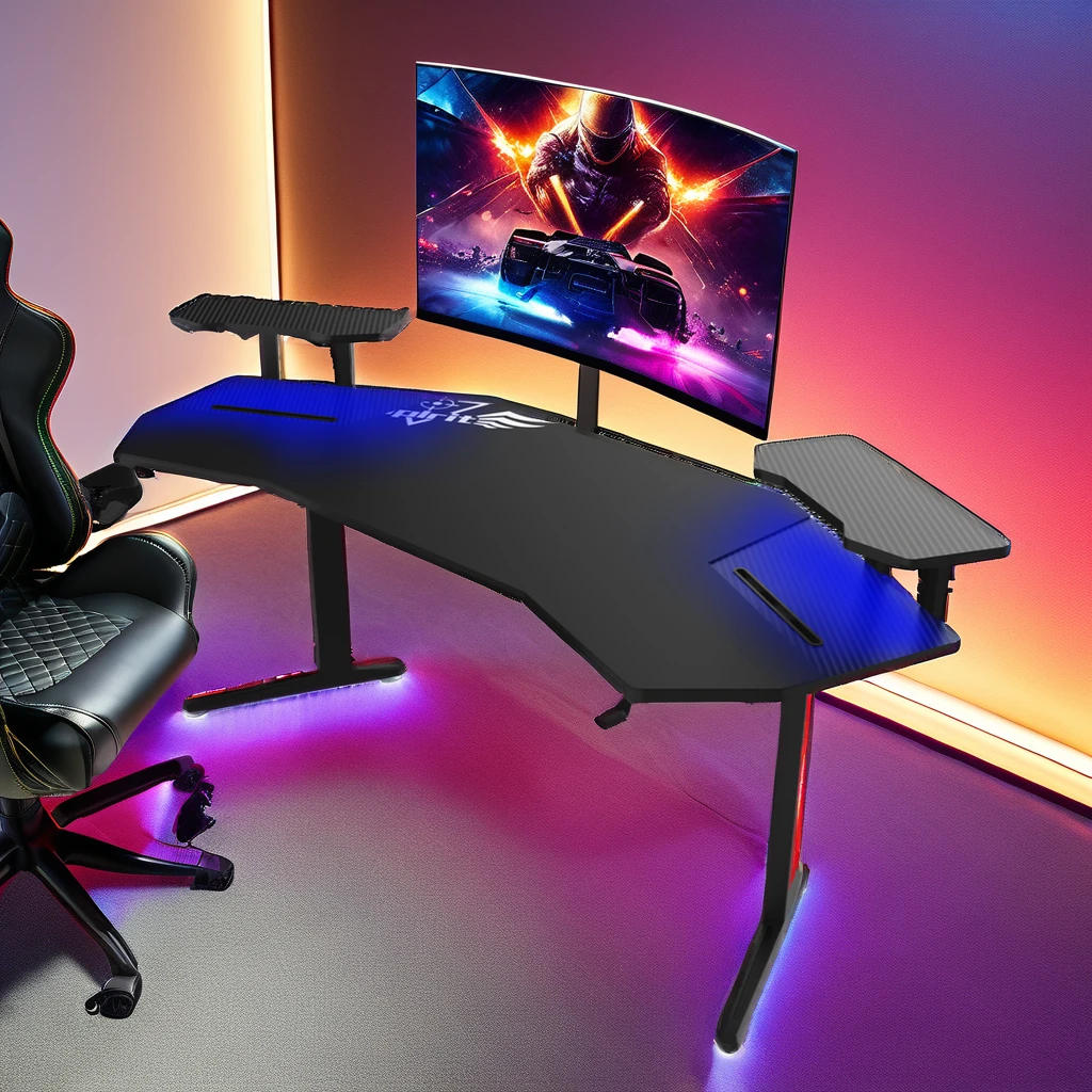 Современный игровой стол 180 см с RGB светодиодными лампами карбоновая поверхность и подстаканник ПК компьютерный игровой стол удобные игровые столы