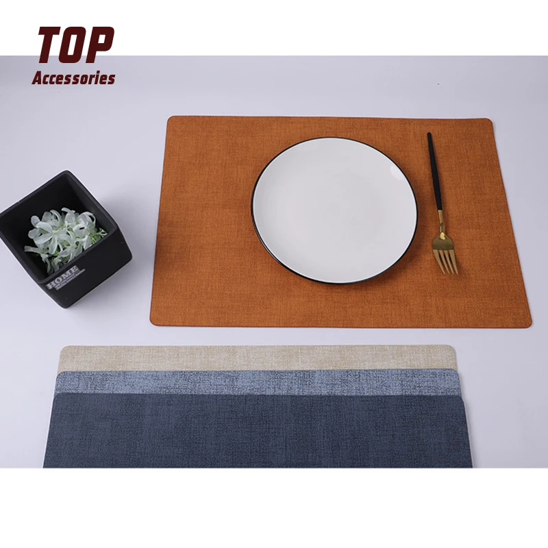 Wholesale Customized PU Leather Christmas Cup Coaster Sets Place Mat Table Mats