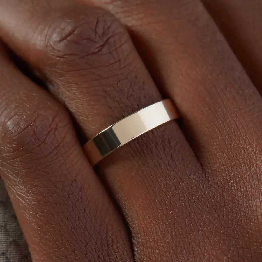 Wholesale Jewelry Supplier Classic Cigar Band Style Unisex 3.2g 925 Silver 14k Gold Plated Ring For Women Men