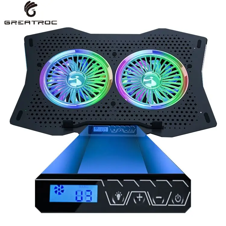 Отличная Roc Алюминий/пластик на выбор 6 классах скорости вращения вентилятора под углом 45 градусов регулируемая подставка для ноутбука с охлаждающим вентилятором