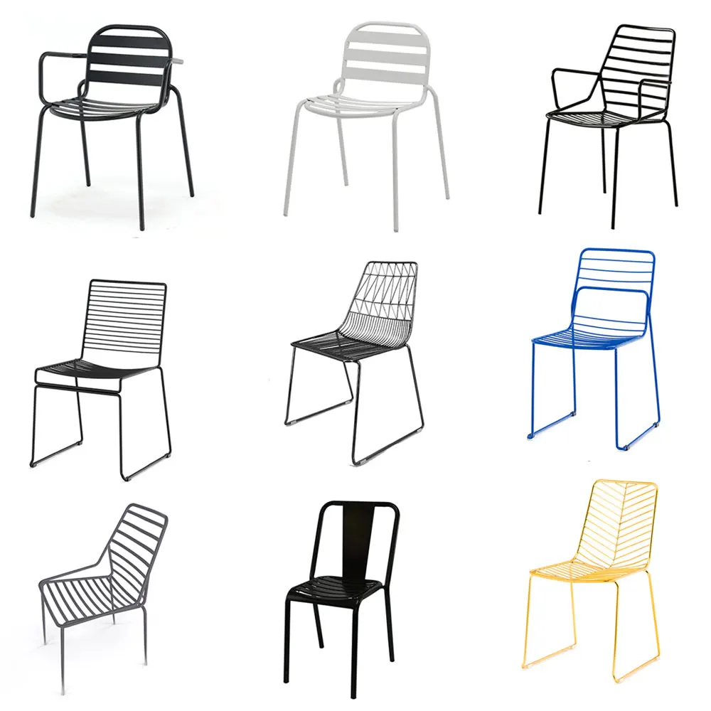 Wholesale Industrial Rose Gold Chair Dining Home Bar Coffee Anti-rust Outdoor Furniture Chairs Dining