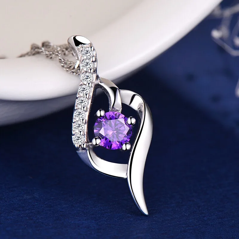 Simple Crystal Sublimation Pendants Hot-Sale Jewelry Making Zircon Pendant For Beautiful  Necklace Girls Party Silver Plated