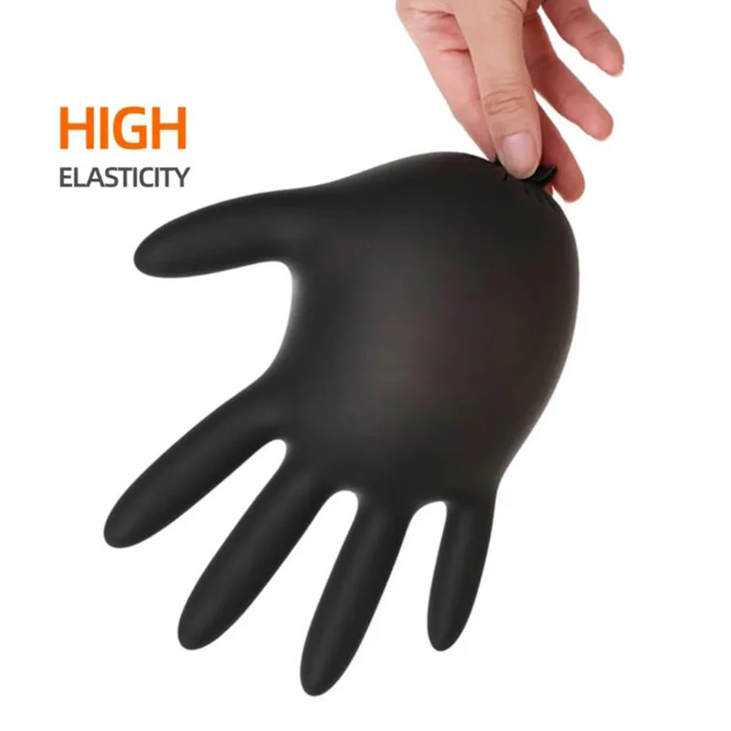 Master Disposable Black Gloves Medical Examination Nitrile Gloves 5 Mil Powder Latex Free 100% Pure Nitrile Glove