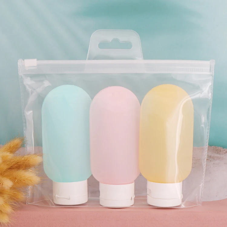 Оптовая продажа, 100 мл, маленькая портативная силиконовая Милая герметичная силиконовая дорожная косметическая бутылка, набор трубок