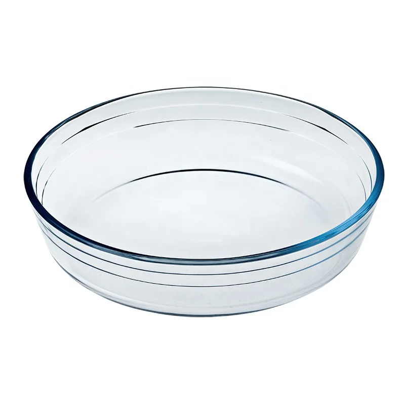 Aeofa round circle high borosilicate glass baking pizza cake mould tray plate heat-resistant microwave glass oven dish