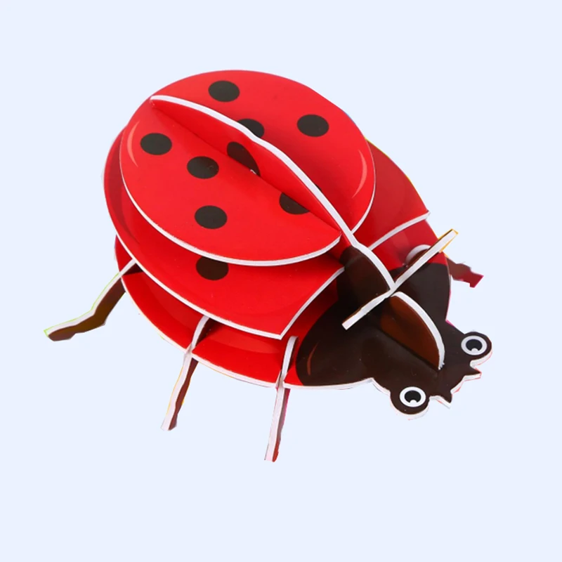 Пользовательский красочный уникальный бумажный 3D пазл в виде насекомых для детей