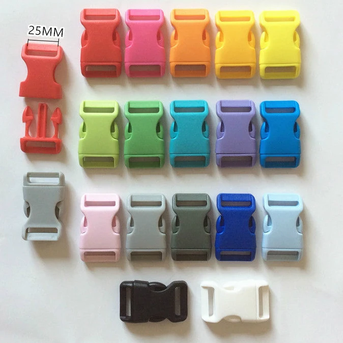 customized 38mm fashion colorful strap bag side 10mm 15mm 20mm 25mm backpacks quick release plastic buckle