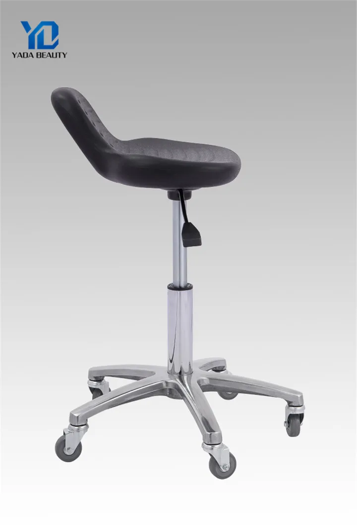 Hair salon furniture black five wheels saddle rolling salon cutting stool chair hairdressing salon master chair for sale cheap