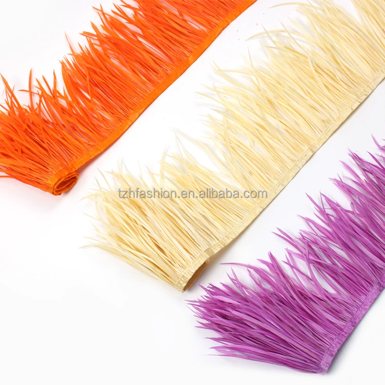 Wholesale High Quality Biot Stripped Goose Feather Trim Fringe For Carnival Garments